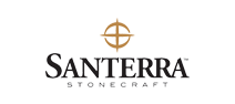 Santerra_black lettering, gold star with white background